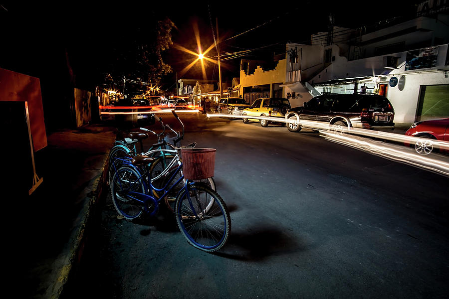 Nighttime Mexican street scene Photograph by Sven Brogren