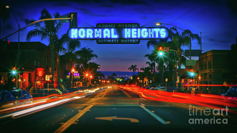 Nighttime Neon in Normal Heights, San Diego, California Photograph by Sam Antonio