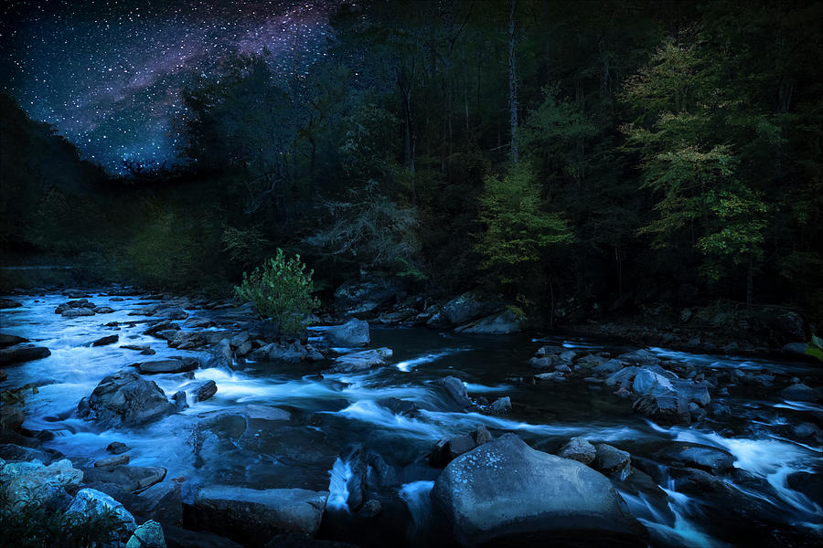 Nighttime on the Cheoah River  Photograph by David Morefield