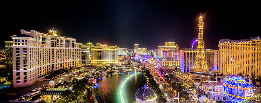 nighttime Panorama of the Strip, Las Vegas Photograph by Sv