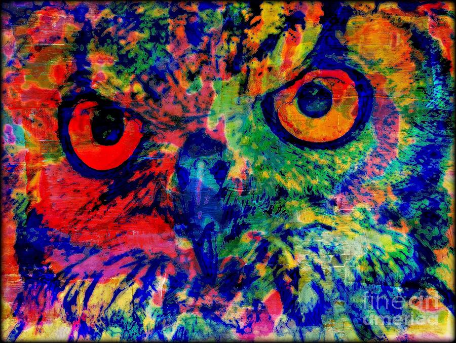 Owl Painting - Nightwatcher by Wbk