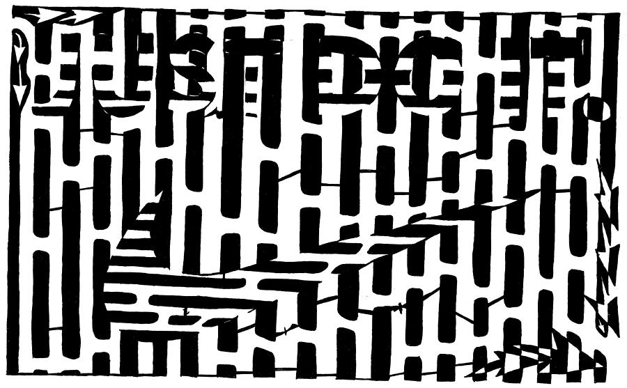 Just Do It Drawing - Nike Maze by Yonatan Frimer Maze Artist