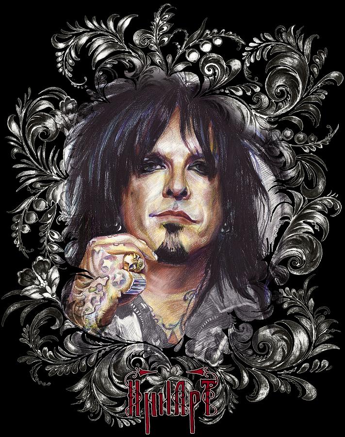 Nikki Sixx Motley Crue Drawing by Inna Volvak