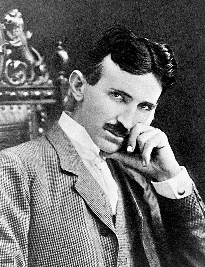Portrait Photograph - Nikola Tesla Portrait - 1896 by War Is Hell Store