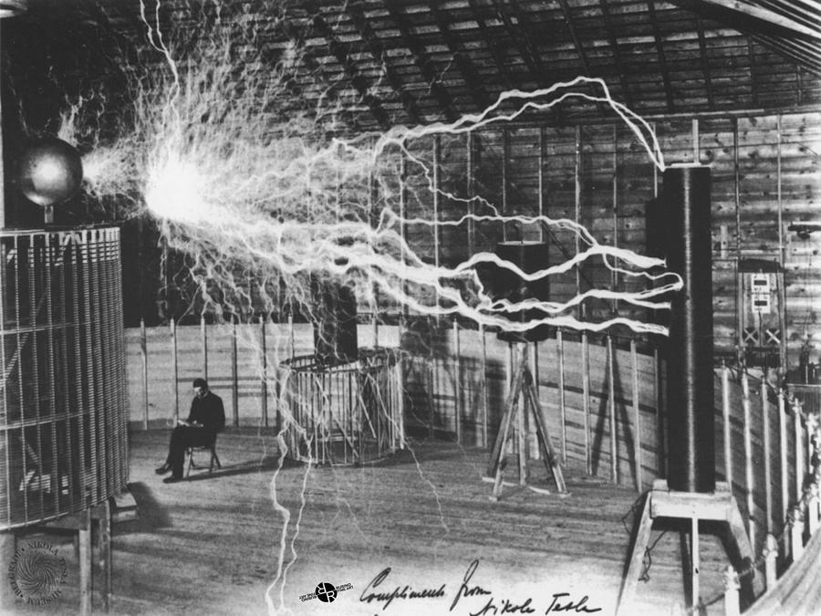 Nikola Tesla Sitting In His Experimental Station Reimagined 1 Photograph by Tony Rubino