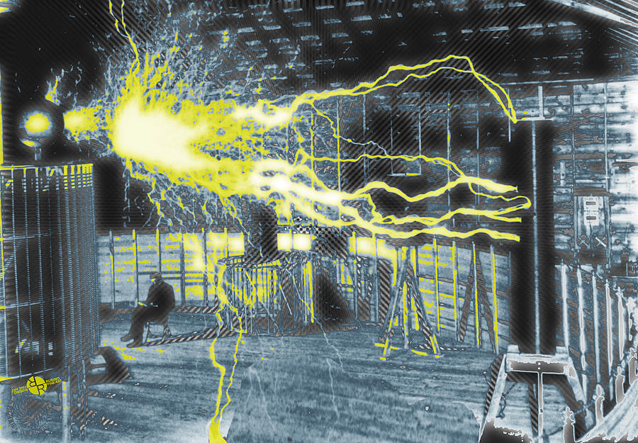 New York City Photograph - Nikola Tesla Sitting In His Experimental Station Reimagined 2 by Tony Rubino