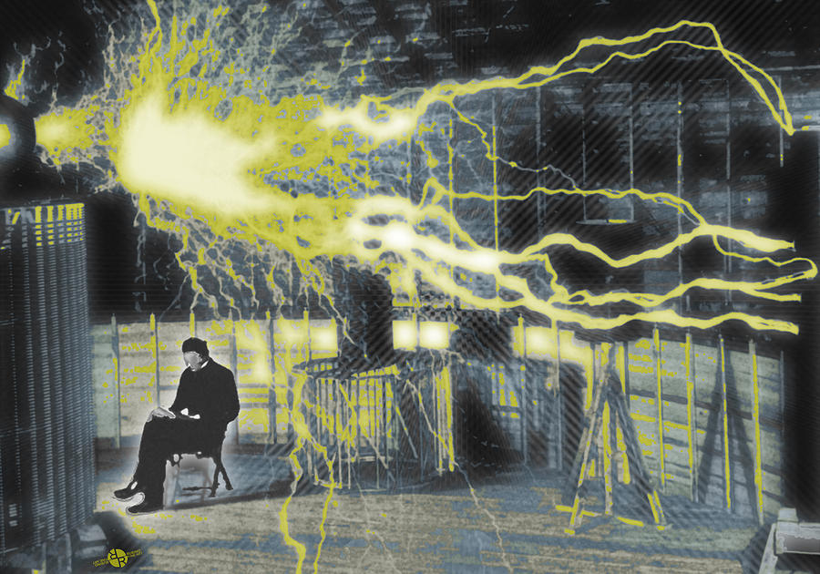 Nikola Tesla Sitting In His Experimental Station Reimagined 4 Photograph by Tony Rubino