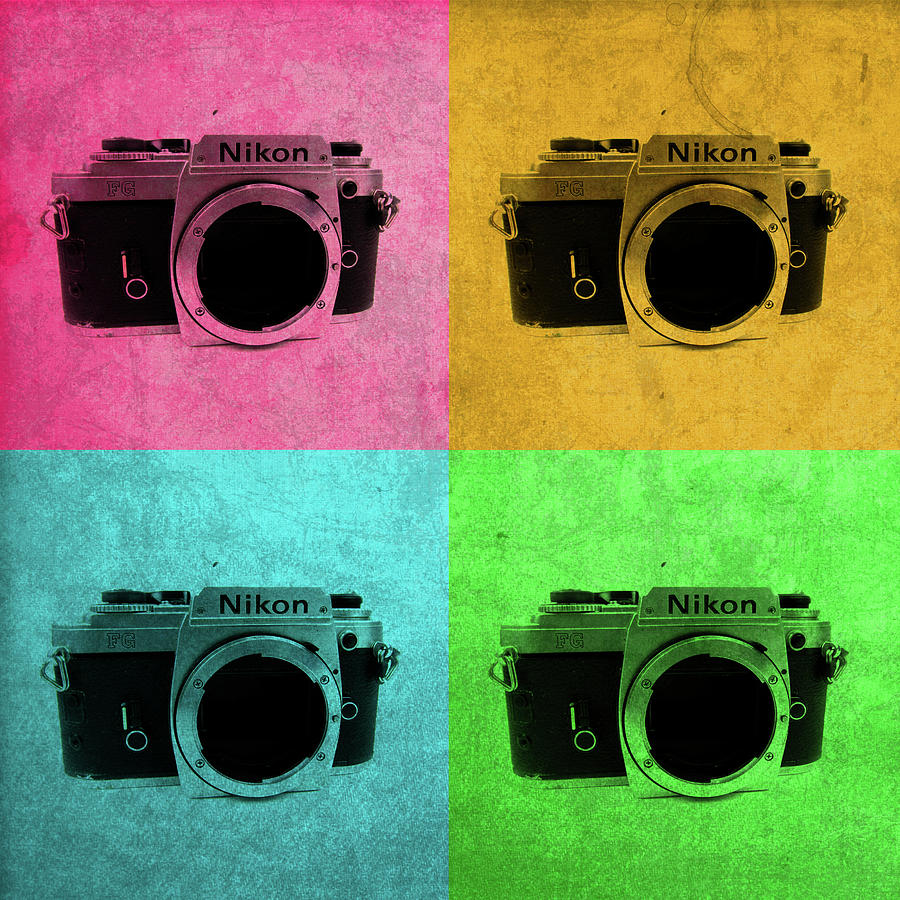 Vintage Mixed Media - Nikon Camera Vintage Pop Art by Design Turnpike