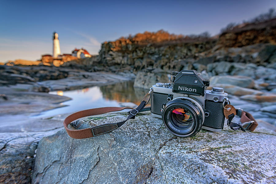 Portland Photograph - Nikon F2 at Portland Head Lighthouse by Rick Berk