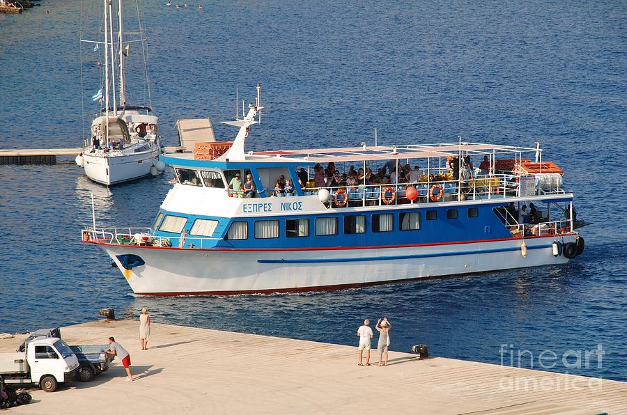 Nikos Express ferry at Halki Photograph by David Fowler