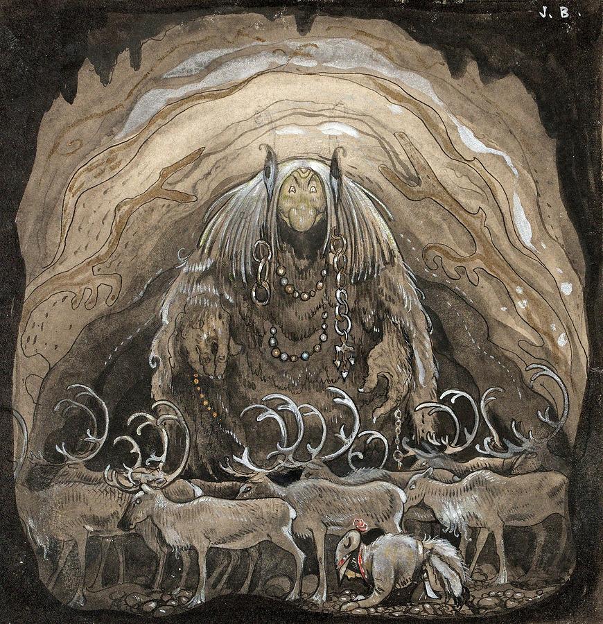 Nilas offer Painting by John Bauer