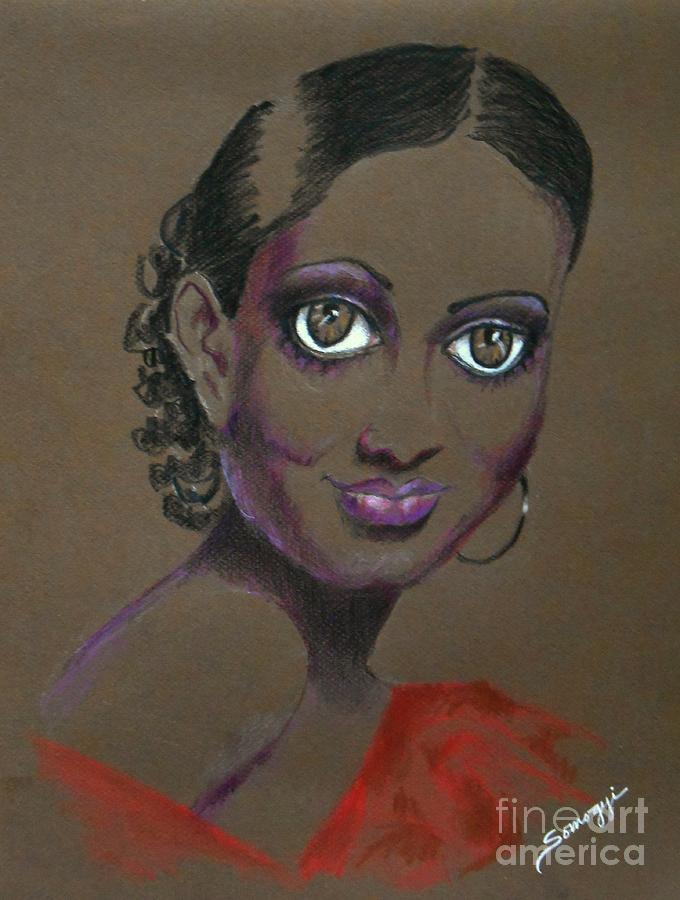 Nina Mae -- African-American Actress Portrait Drawing by Jayne Somogy