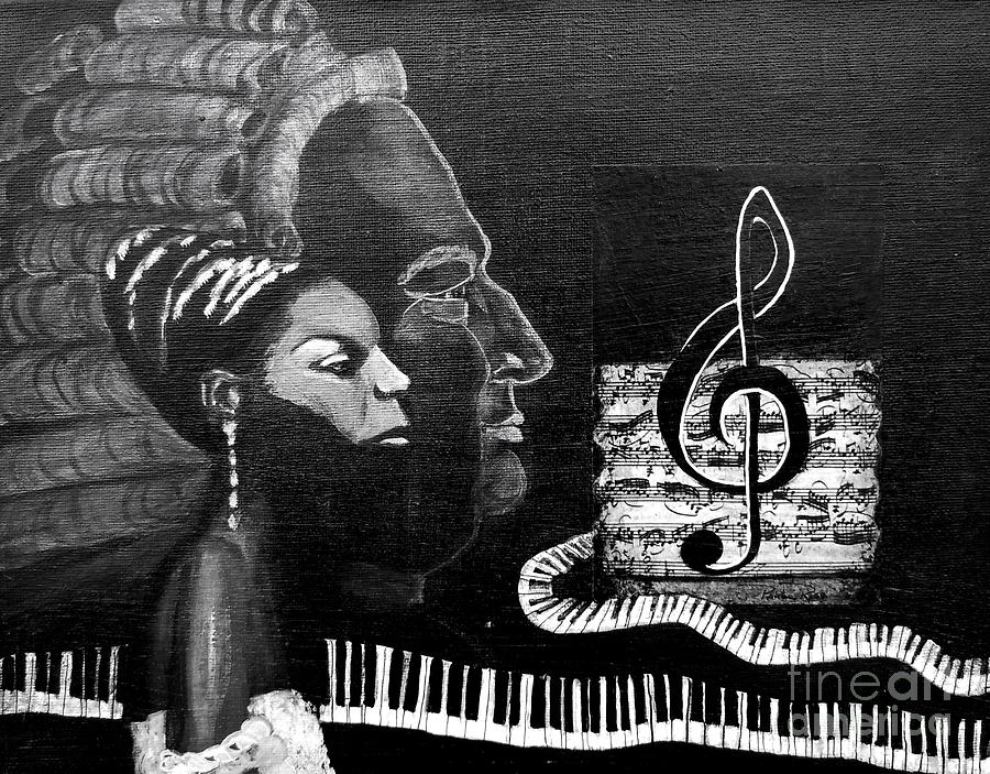 Nina Simone Painting - Nina Simone BW by Pauline Ross