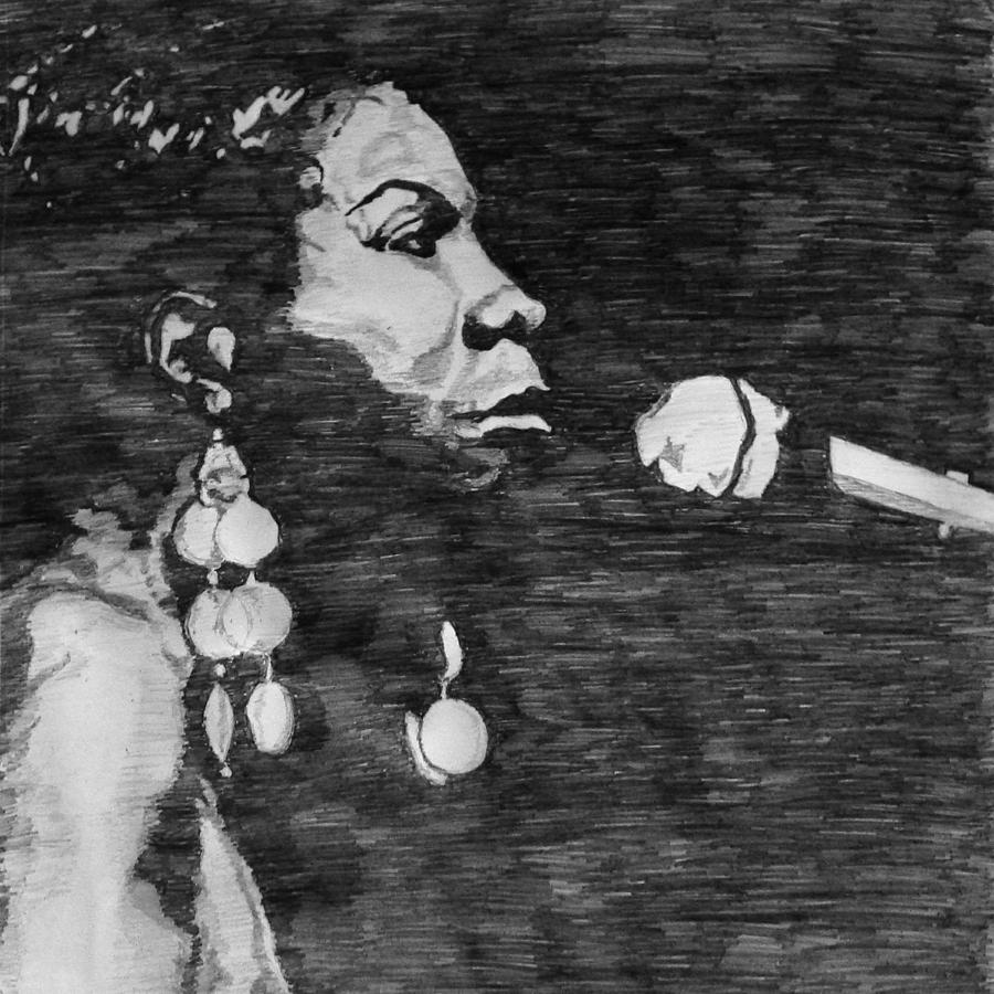 Nina Simone Drawing by Rachel Natalie Rawlins