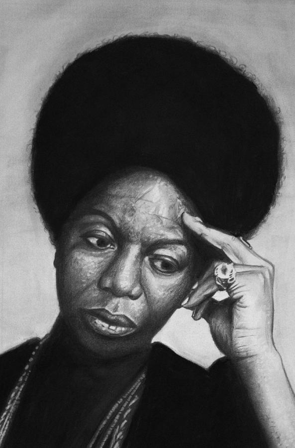 Nina Simone Drawing by Steve Hunter