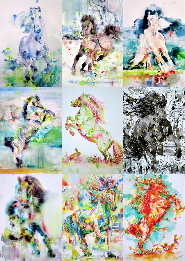 Nine Horses Painting by Fabrizio Cassetta