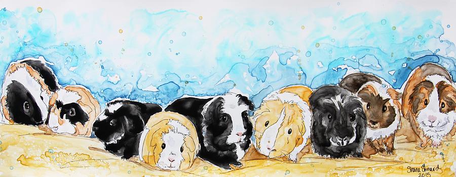 Nine Little Guinea Pigs Painting by Shaina Stinard