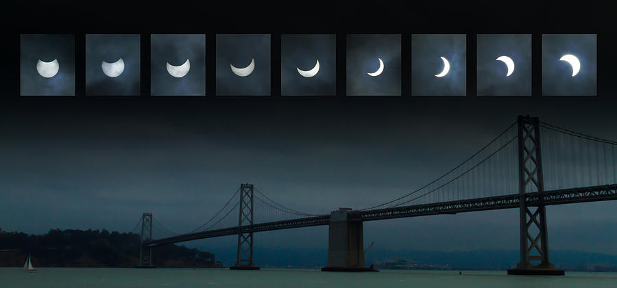 Nine Phases of an Eclipse 1 Photograph by Bonnie Follett