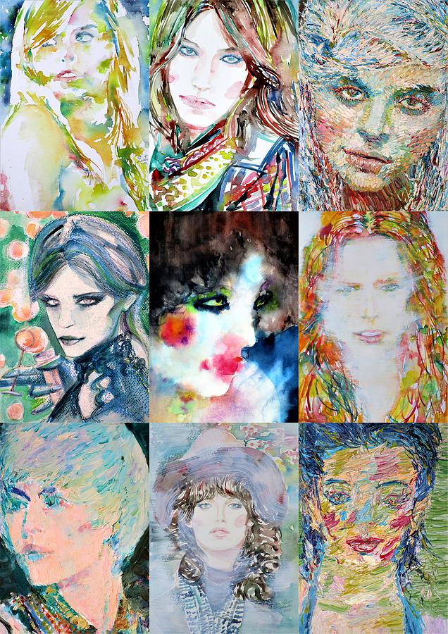 Nine Portraits Of Women Painting by Fabrizio Cassetta