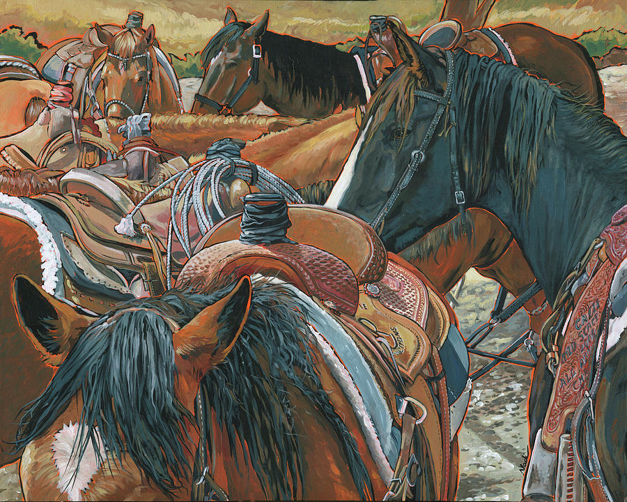Nine Saddled Painting by Nadi Spencer