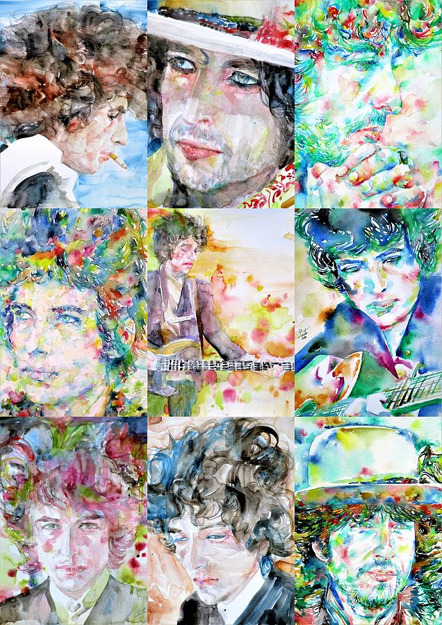 Bob Dylan Painting - Nine Times Bob Dylan by Fabrizio Cassetta