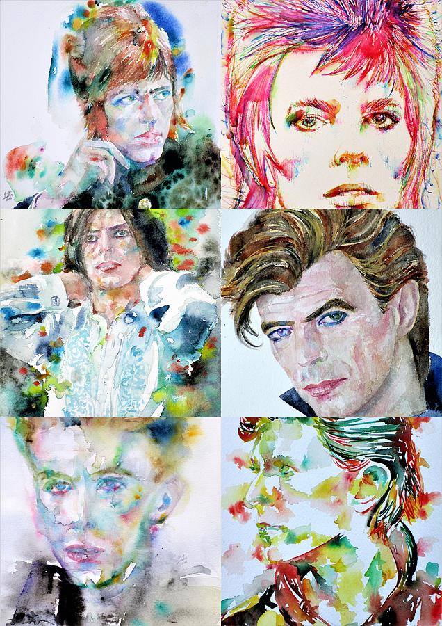 Nine Times David Bowie Painting by Fabrizio Cassetta