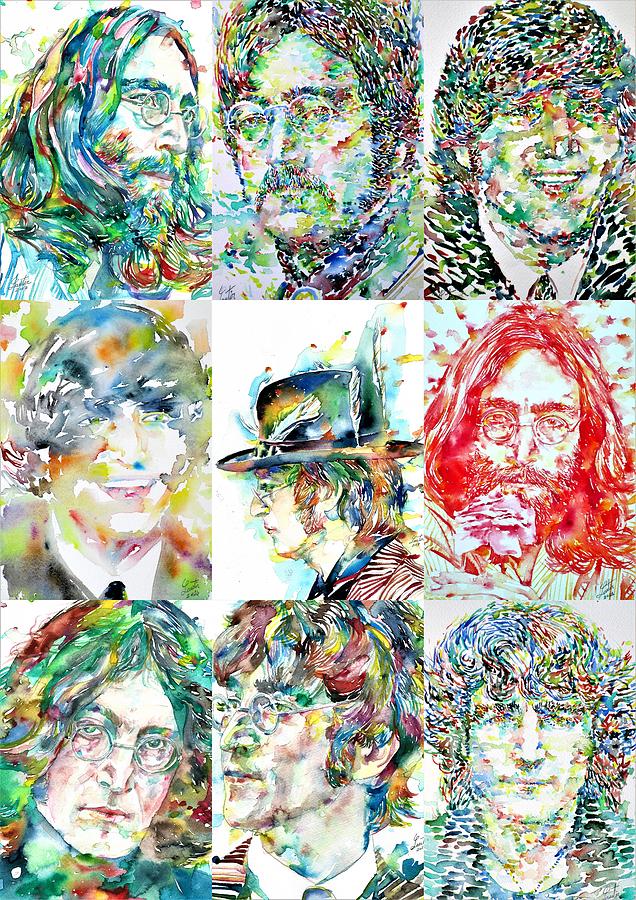 Nine Times John Lennon Painting by Fabrizio Cassetta