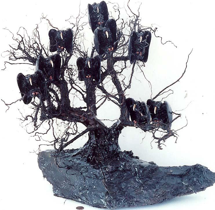 Nine Vultures in a Tree Sculpture by Roger Swezey