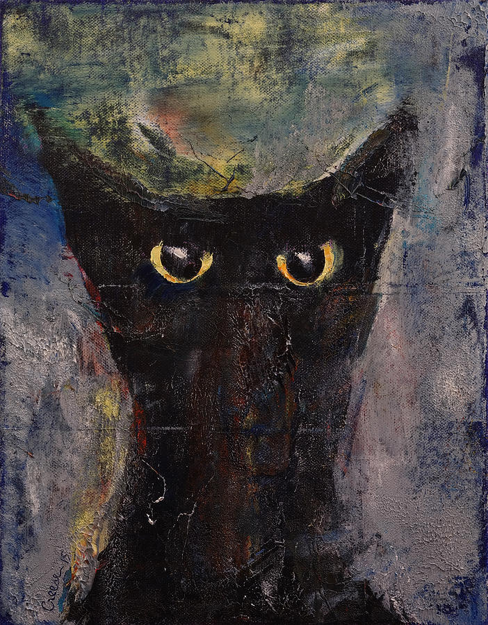 Abstract Painting - Ninja Cat by Michael Creese