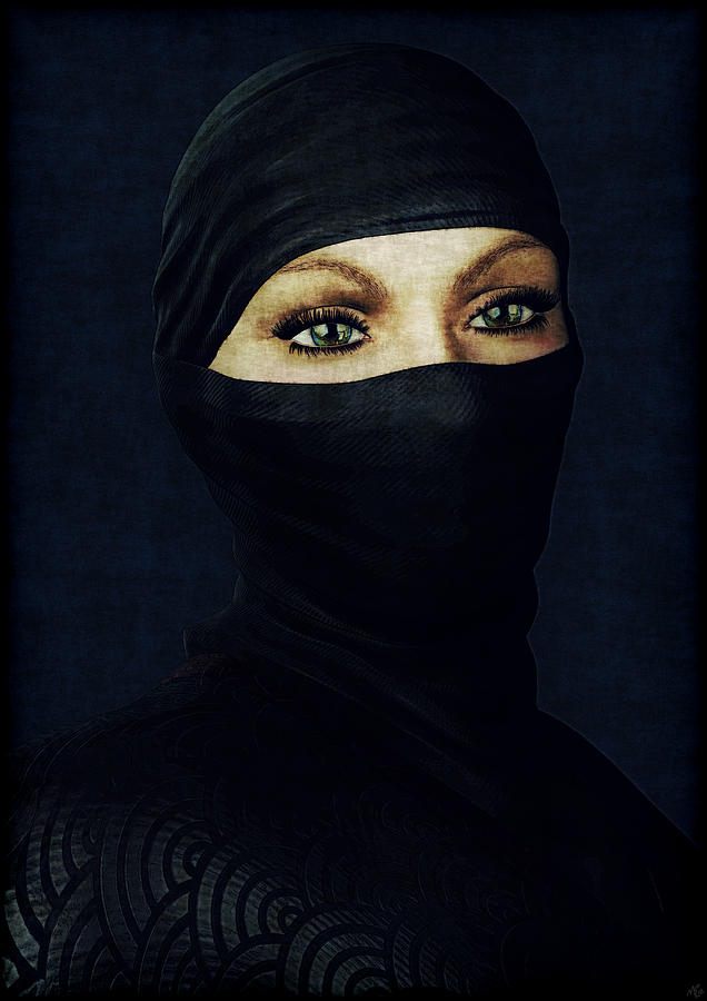 Woman Painting - Ninja Portrait by Maynard Ellis