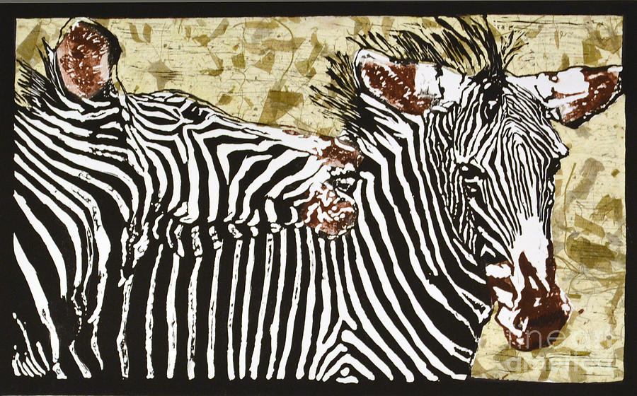 Zebra Mixed Media - Nip and Tuck by Carol J  South