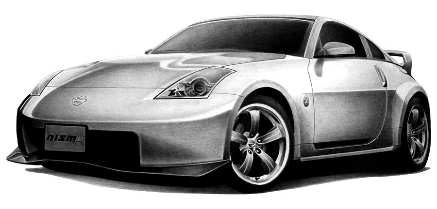Transportation Drawing - Nissan by Lyle Brown