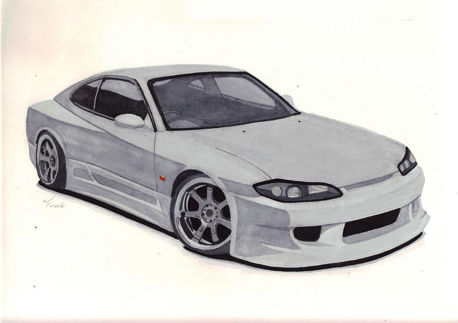 Nissan S15 Drawing by Alfredo Meledez