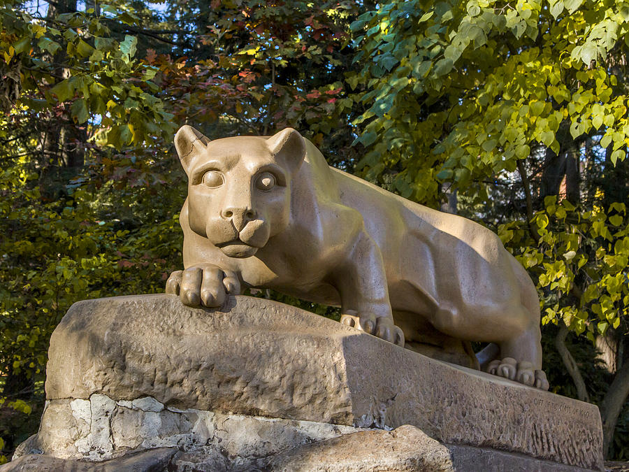 Nittany Lion Shrine Photograph - Nitany Lion in Fall by William Ames