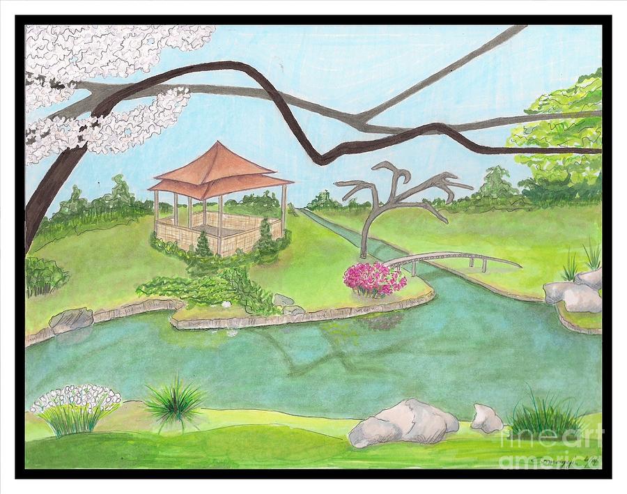 Nitobe Memorial Garden Drawing by Jayne Somogy