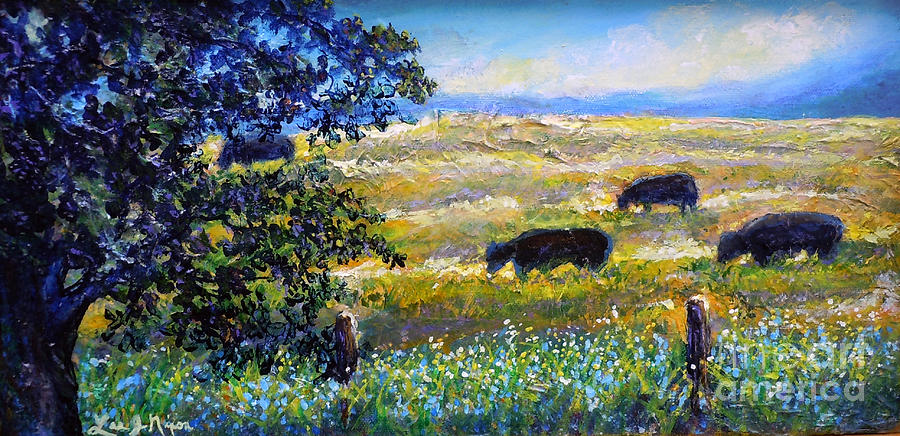 Nixons THREE PLUS ONE OUT TO PASTURE Painting by Lee Nixon