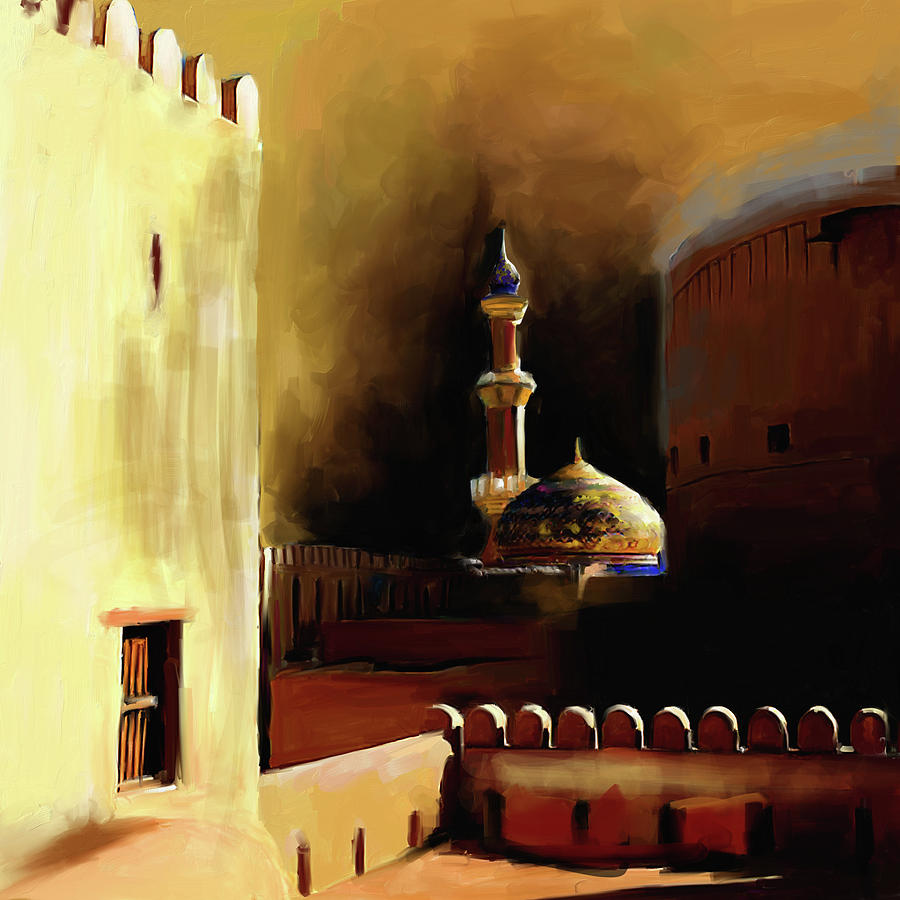 Nizwa Forts Mosque 678 1 Painting by Mawra Tahreem