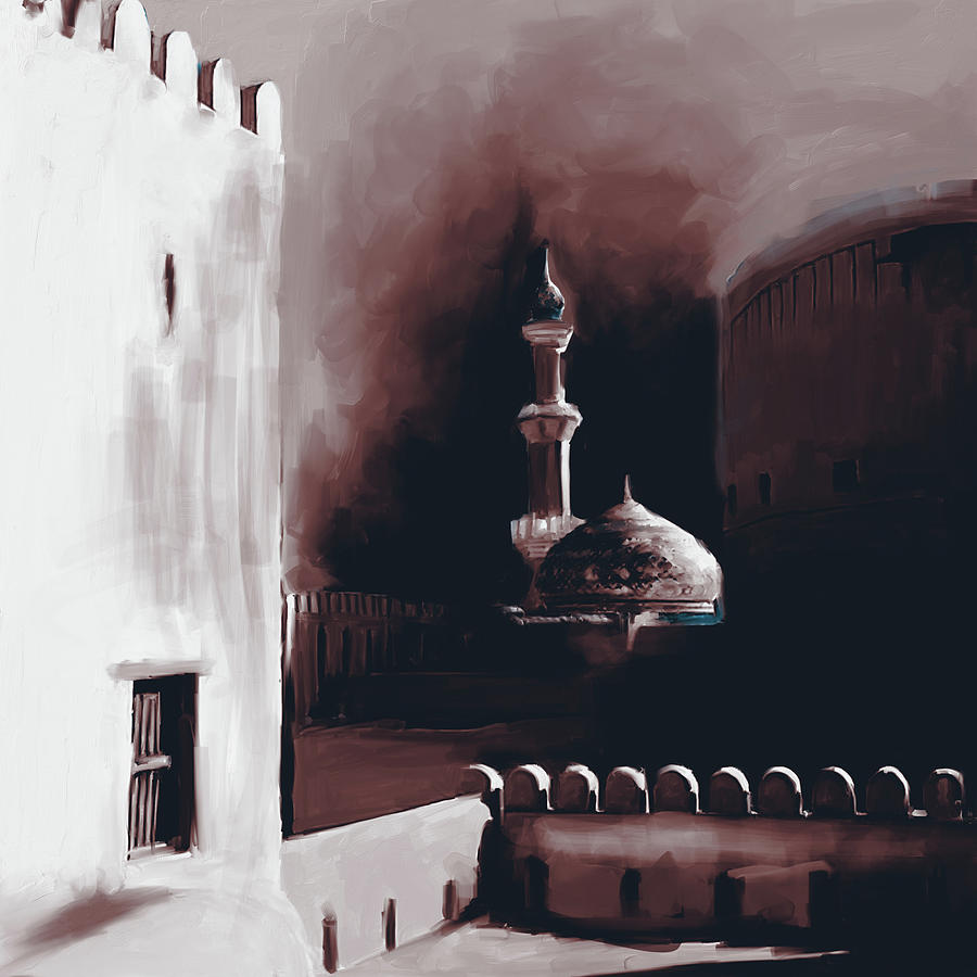 Nizwa Forts Mosque 678 2 Painting by Mawra Tahreem