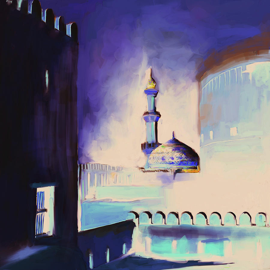 Nizwa Forts Mosque 678 3 Painting by Mawra Tahreem