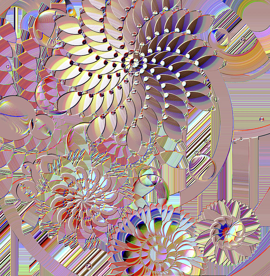 Abstract Digital Art - Pinwheel   Toys by Grace Iradian