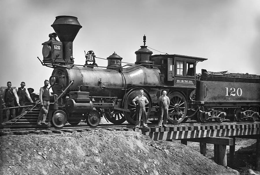 No. 120 Early Railroad Locomotive Photograph by Daniel Hagerman