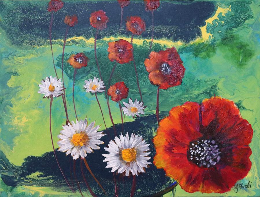 No. 16 Spring and Summer Floral Series Painting by Carole Sluski