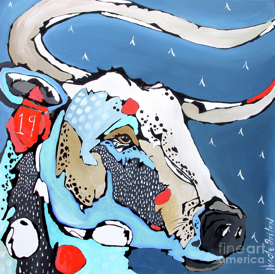 No. 19 Longhorn Painting by Nicole Gaitan