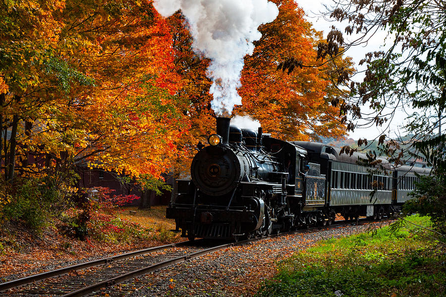 No. 40 passing the fall colors Photograph by Jeff Folger