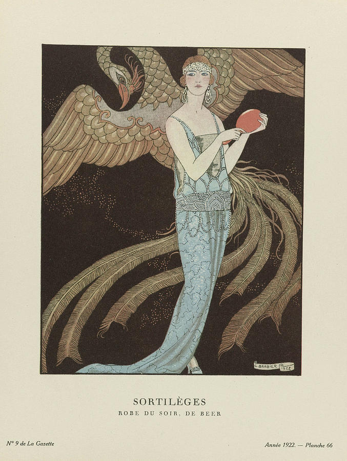 No. 9  Sortileges Robe du soir, de Beer, George Barbier, 1922 Painting by Celestial Images