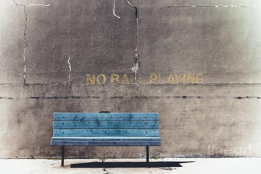 No Ball Playing - Bench Photograph by Colleen Kammerer