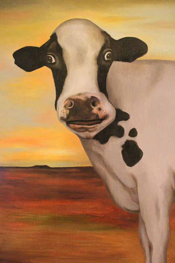 Sunset Painting - No Bull detail by Leah Saulnier The Painting Maniac
