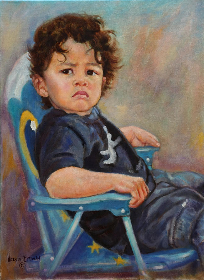 Portrait Painting - No Cheese Today by Harvie Brown