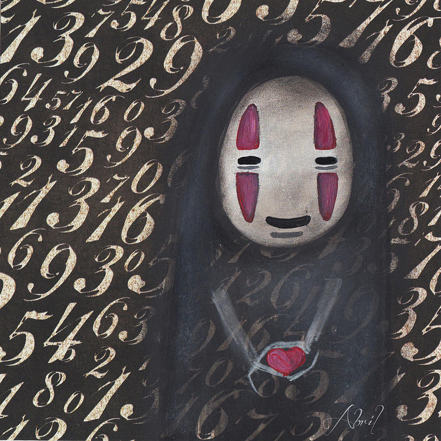 No Face with a Heart Painting by Abril Andrade