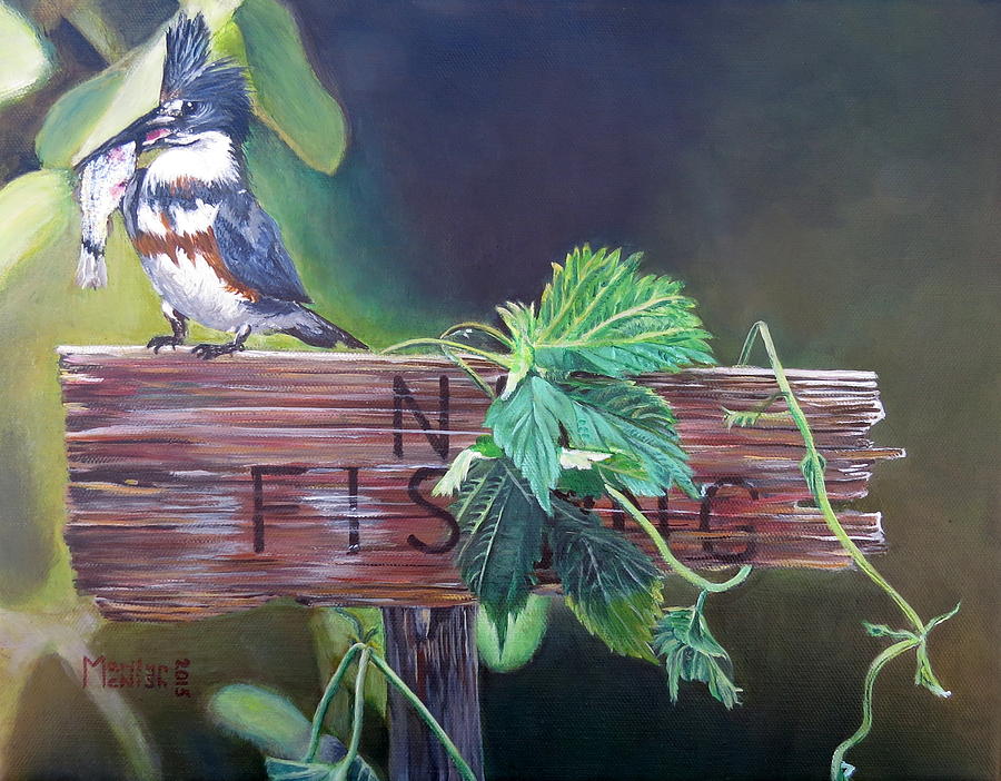 No Fishing Painting by Marilyn McNish
